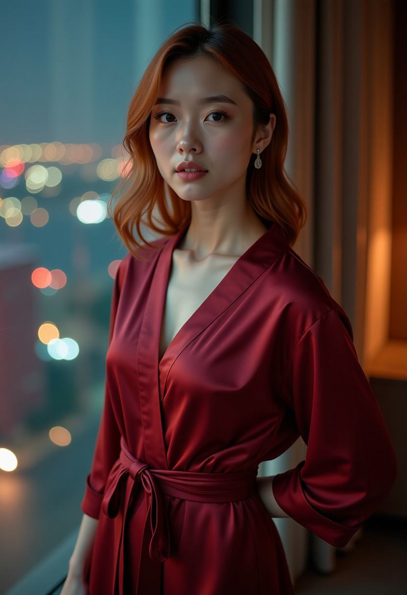 小城街巷夜景剧照